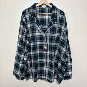 Knix Womens 4XL Green Plaid Pajama Shirt